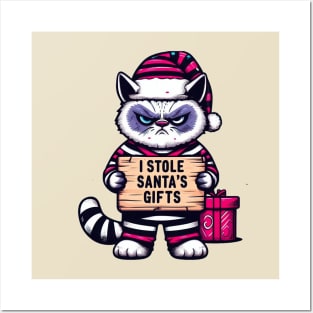 Grumpy Christmas Cat. Christmas Cat 2024 Posters and Art